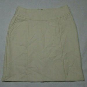 Banana Republic Size 8 Ivory Wool Blend Lined Skirt